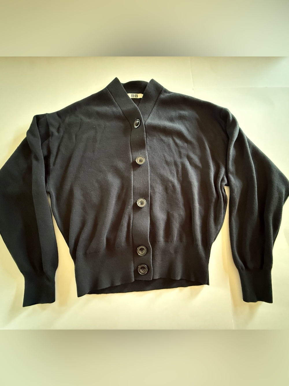 Uniqlo U Lemaire Black Full Needle Short Cardigan Sweater size small
